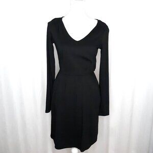 Boden Margot Long Sleeve V-Neck Black Dress Jersey w/Pockets